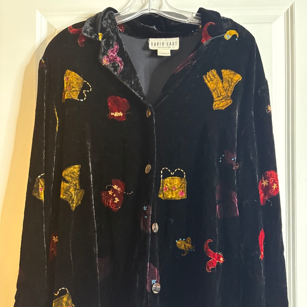 David Dart Black Velvet Button Down